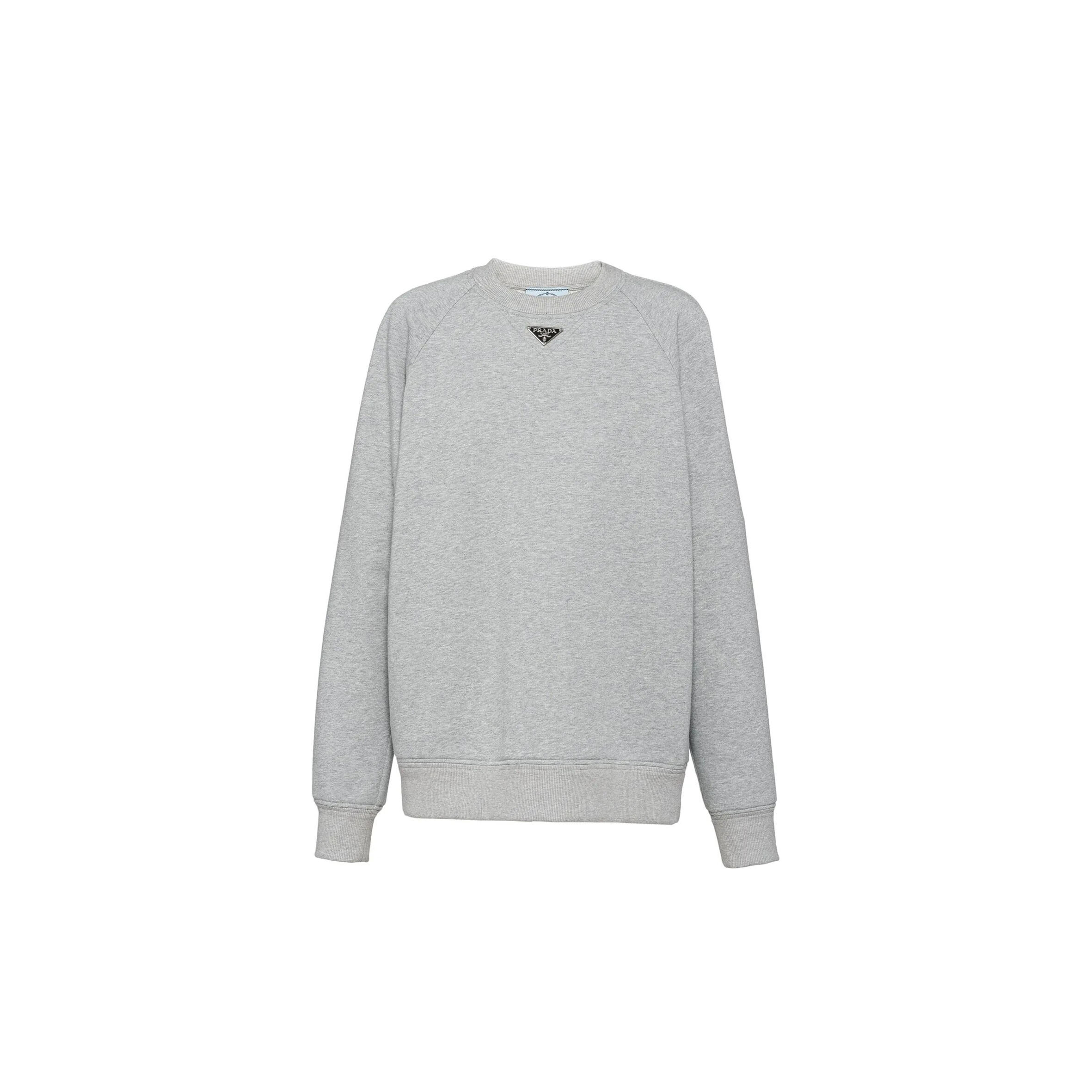 PRADA TRIANGLE-LOGO SWEATSHIRT GREY 